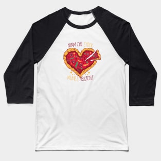 Pizza Heart Design Baseball T-Shirt